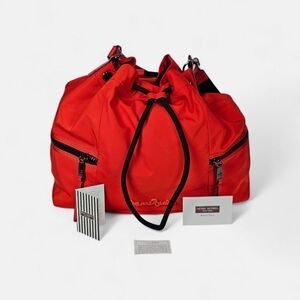 ✨ RARE Henri Bendel Studio Nylon Drawstring Bucket Bag Vibrant Red NWT & Mint! ✨